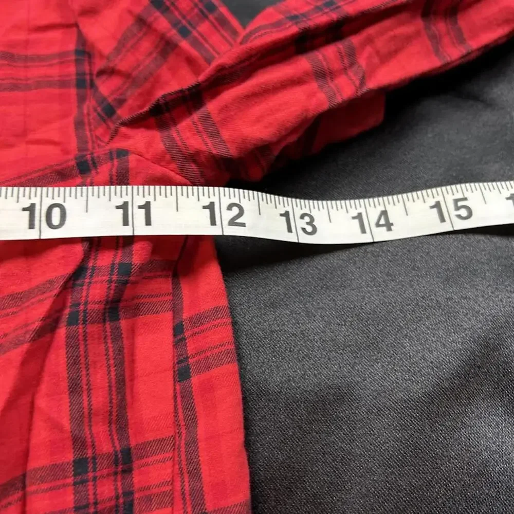 Carter’s Girls Red & Black Flannel Shirt Size 6 Long Sleeve Half Button Up Plaid